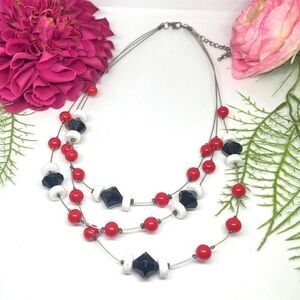 VINTAGE⚜️RETRO Acrylic Multicolor Beaded Wire Necklace